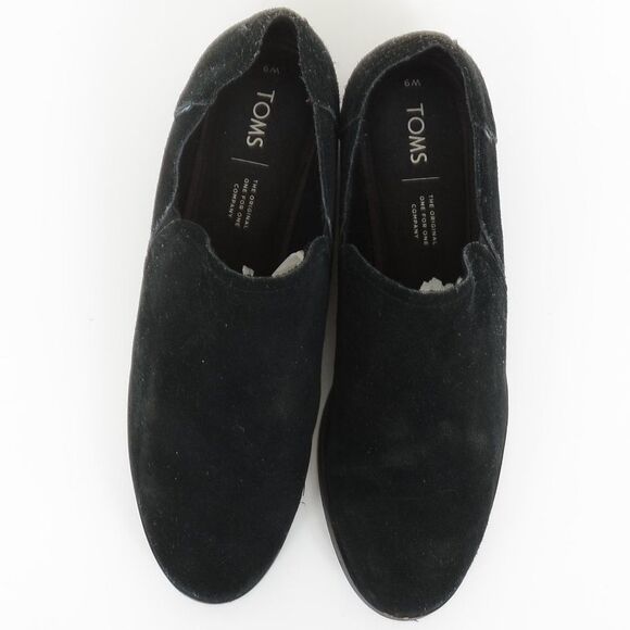 TOMS Black Suede Slip On Loafer Bootie Women's Size 9 - Picture 4 of 5